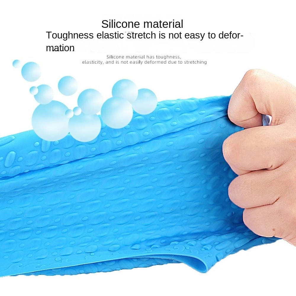 Description Picture 6 of itemComfortable Silicone Swimming Cap Waterproof High Elastic Swimming Hat Solid Color Wear-resistant Bathing Caps Beach