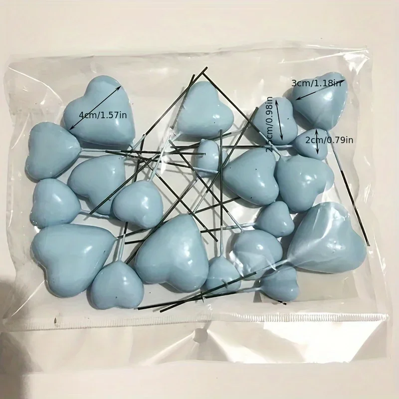 20-teiliges Herz-Kuchenaufsatz-Set – verschiedene Größen und metallische Liebesball-Dekorationen – perfekt für Hochzeiten, Geburtstage, Jubiläen – Detail 2