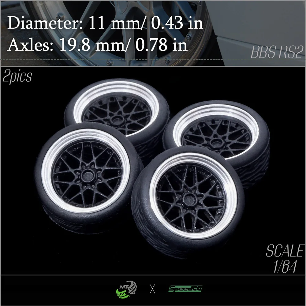 Speedcg 1/64 금속 외부 링 휠, 고무 타이어 키트 포함, 럭셔리 모델 자동차, Tomica 레이싱 카 개조 부품, 직경 10mm 및 11mm