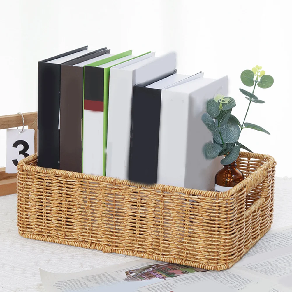 

Skin Care Products Rattan Storage Basket Plastic Sugar Packet Organizer Iron Decorative