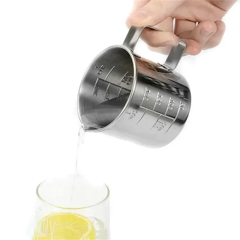 Stainless Measuring Cup Stainless Steel Measuring Cup 200 mL Milk Tea Coffee Liquid Measuring Cup With Scale Food Grade 304 SUS Never Rust 200 cc