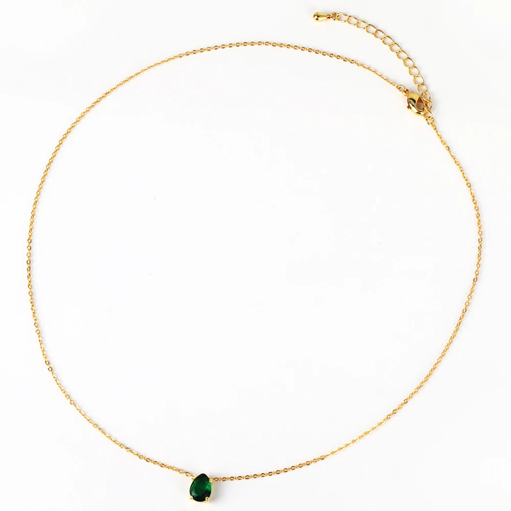 Emerald Crystal Zircon Necklace Close-up