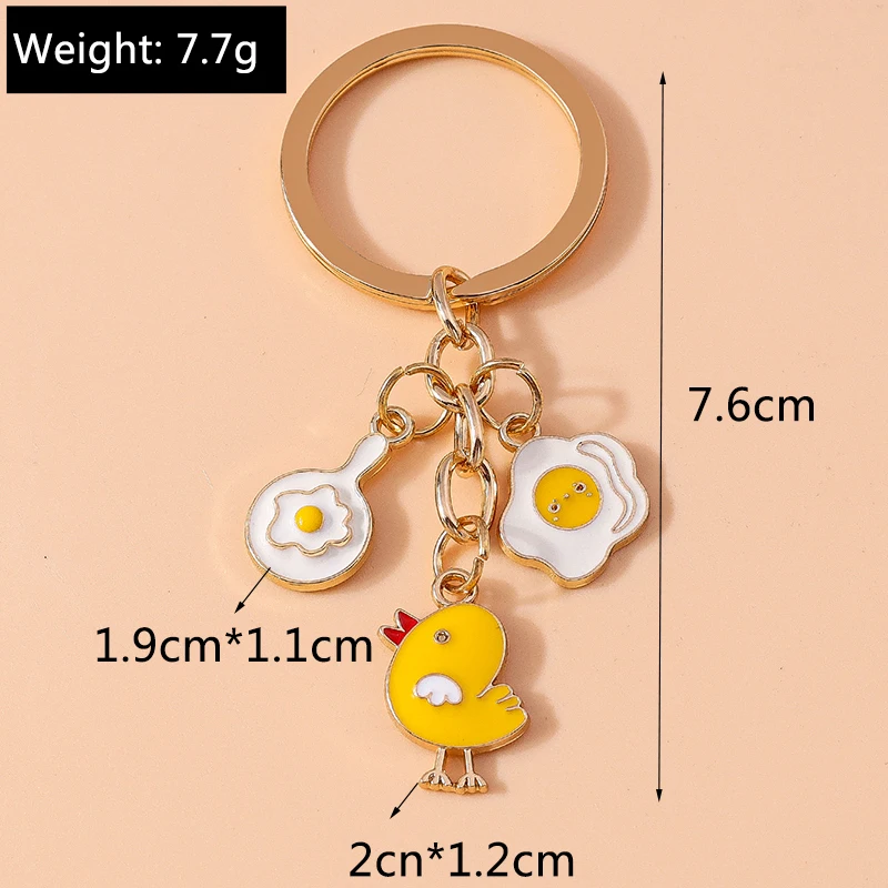 Niedlicher Emaille-Tier-Ente-Schlüsselanhänger, Huhn, Schlüsselanhänger, Anhänger für Schlüsselhalter, Frauen, Mädchen, Handtasche, Dekor, handgefertigter Schmuck, Geschenk – Detail 3
