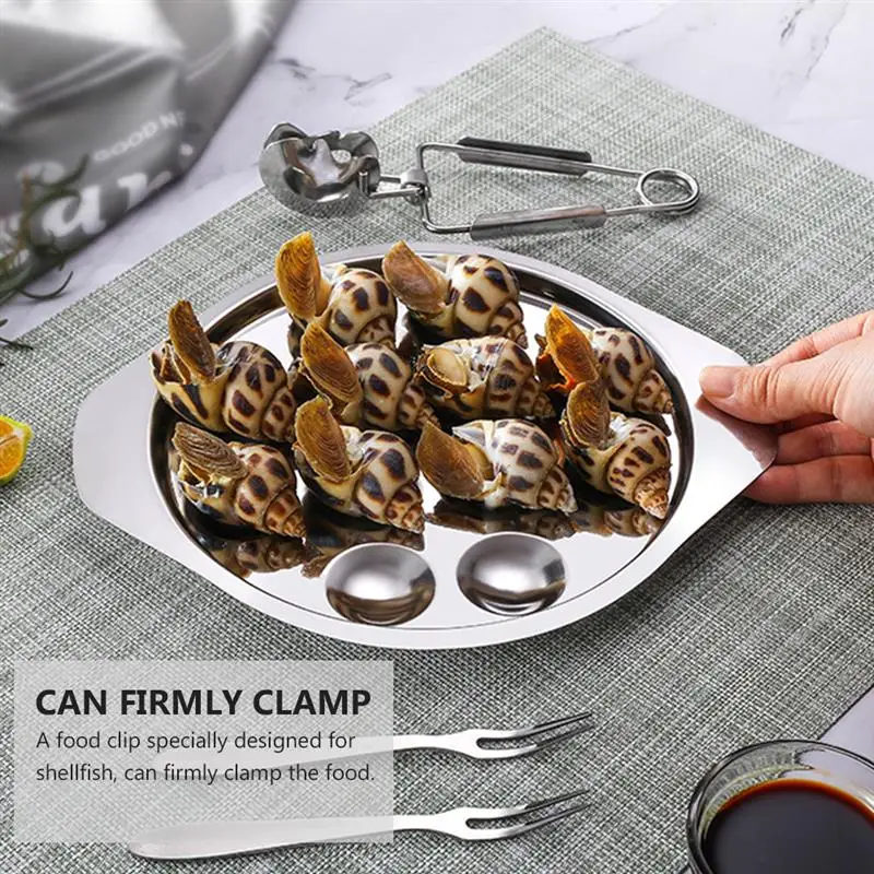 High-Grade Stainless Steel Field Snail Plate Snail Dish Plate 12 Holes Conch Dinner Barbecue Dish For Cooking
