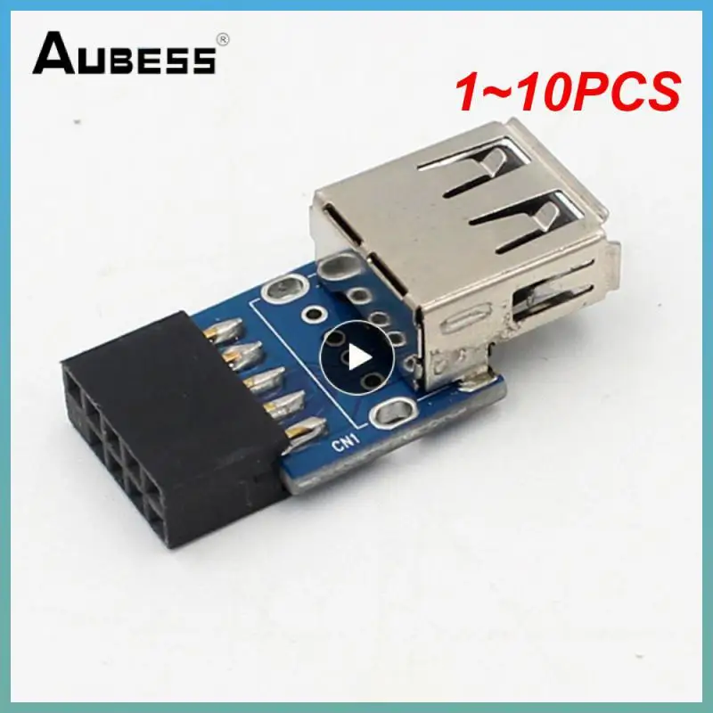 

1~10PCS 9pin Motherboard to 2 Ports USB2.0 Dual USB A 9 Pin Female Adapter Converter PCB Board Card Extender Internal Compter