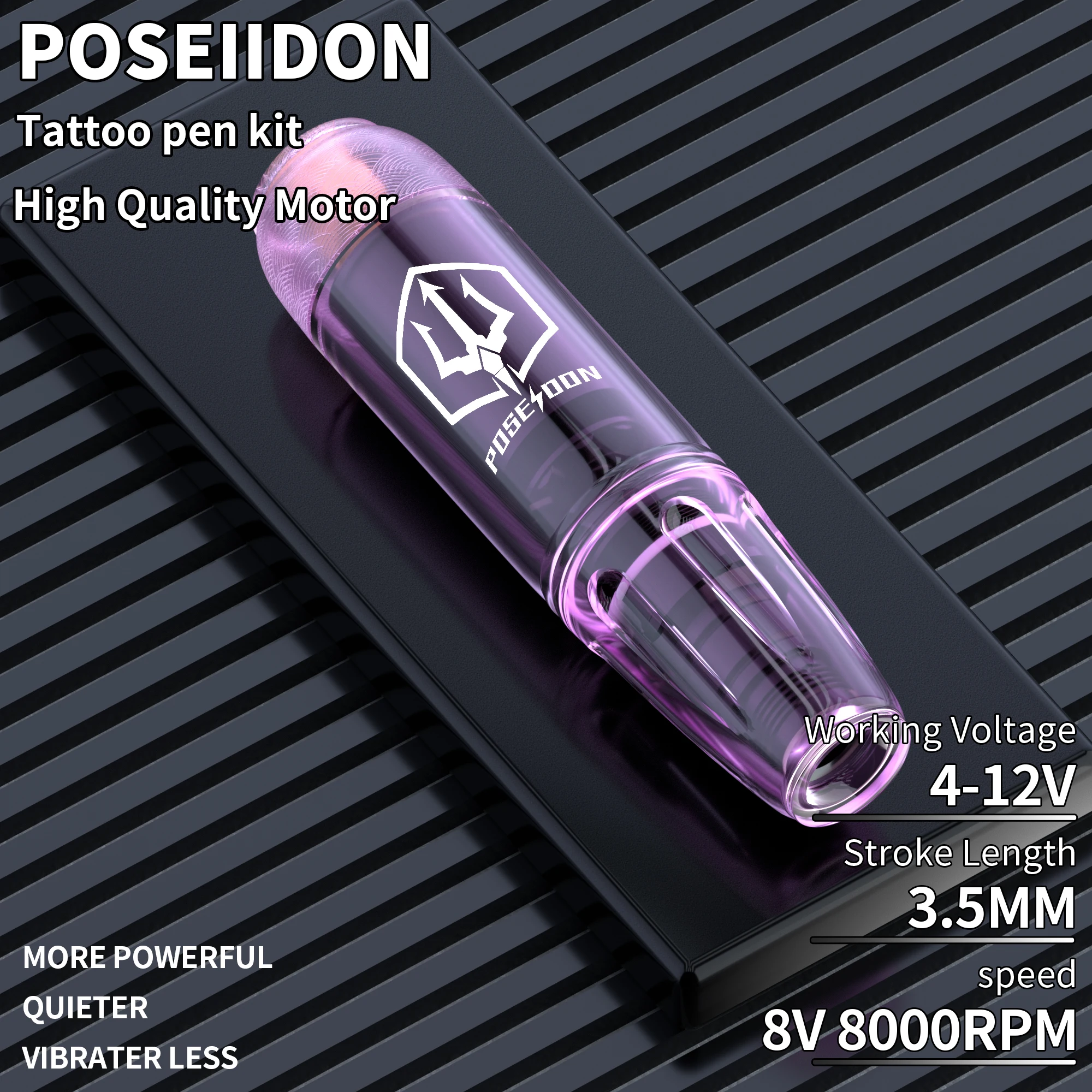 Poseidon Kit De Tatouage Rotatif Sans Fil Avec 20 Aiguilles à