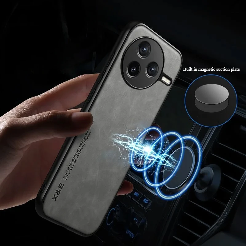 Luxury PU Leather Magnetic Case with TPU Frame and Shockproof Bumper Protection