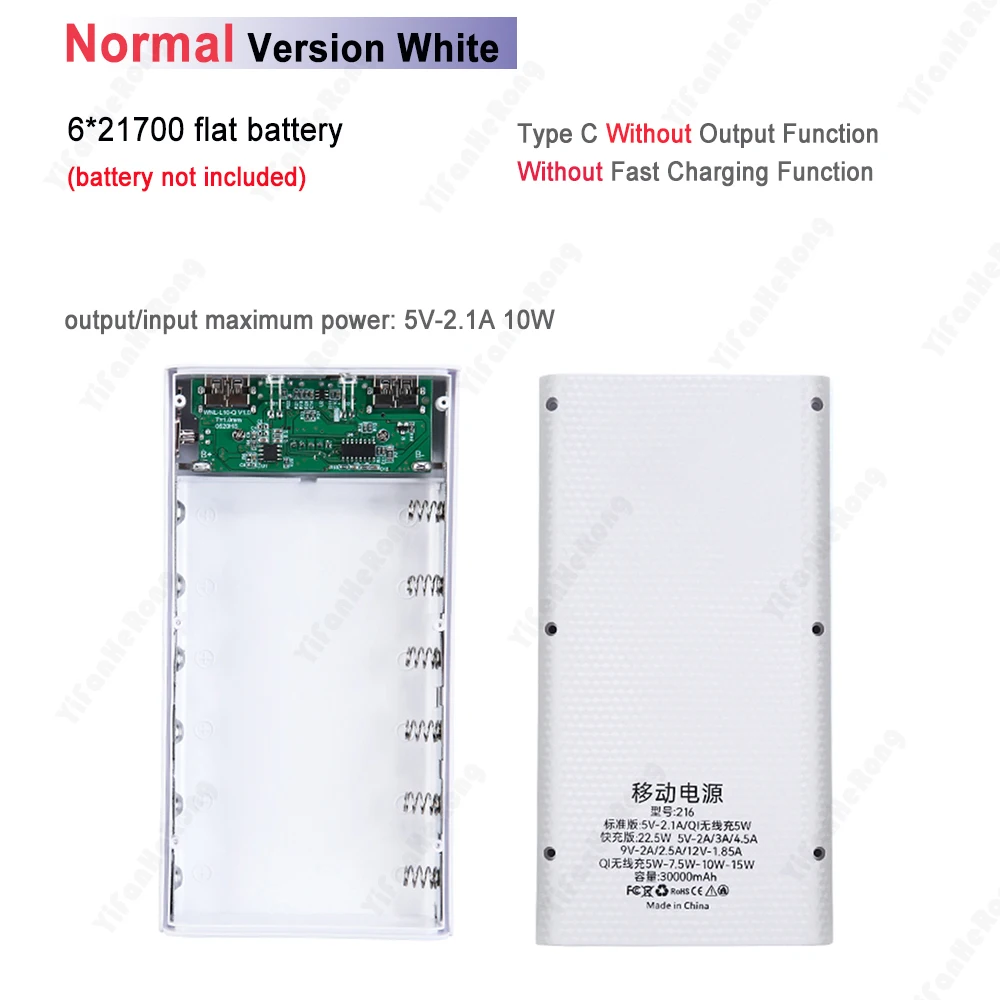 6*21700 Power Bank Case Met Dual Usb Mobiele Telefoon Oplader Voor Iphone Xiaomi Draagbare Digitale Display