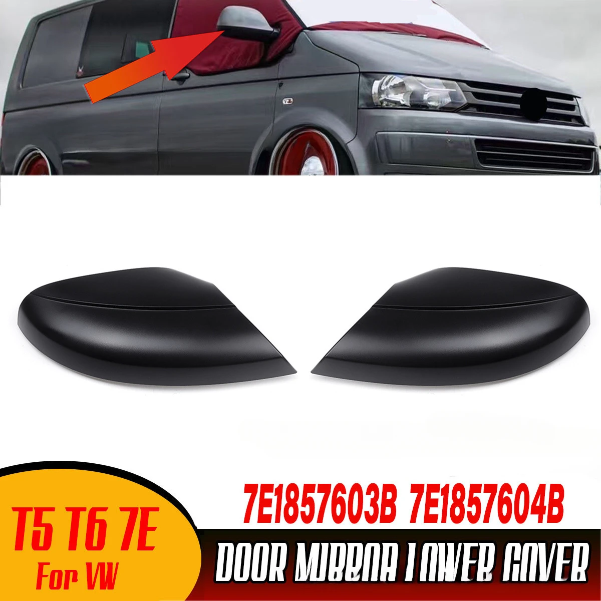 Specchietto Retrovisore Laterale Per Auto Coperchio Inferiore Nero Opaco Per Vw Amarok 2013 T5 Facelift 2010-2015 Muslimexlimah Parti Esterne