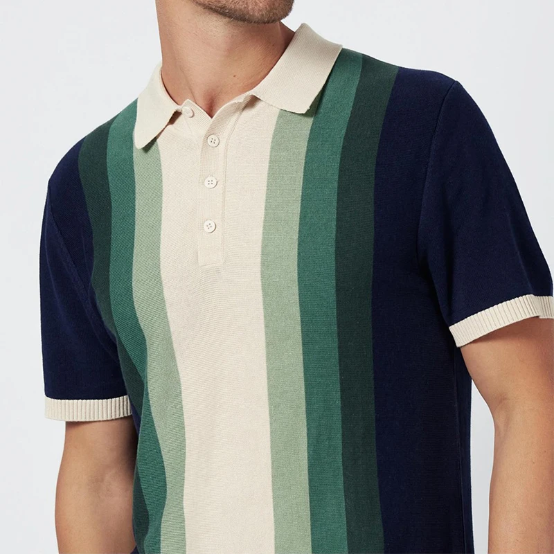 Contrast Color Striped Knitted Polo Shirt Mens Summer New Casual Short Sleeve Slim Polos For Men Daily Leisure Button Lapel Tops 9 Sa9c0ee875a1d4036b8bb7c22b5a47099c