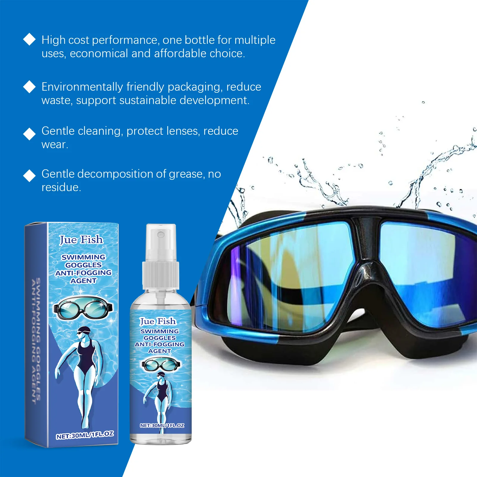 Lens Cleaner Spray Sunglasses Scratch Remover Oil Fingerprints Cleaner Swim Goggles Defogger Anti Fog Eyeglass Cleaning Solution