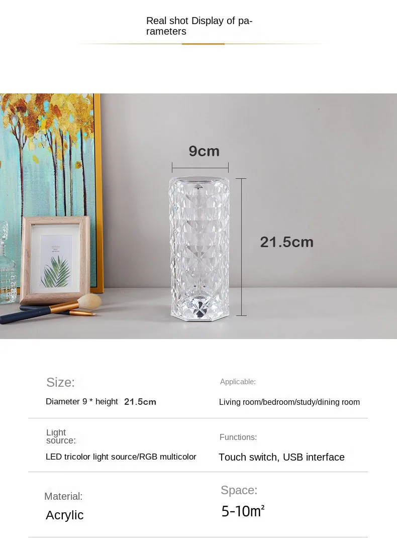 Crystal Touch Table Bedside Lamps