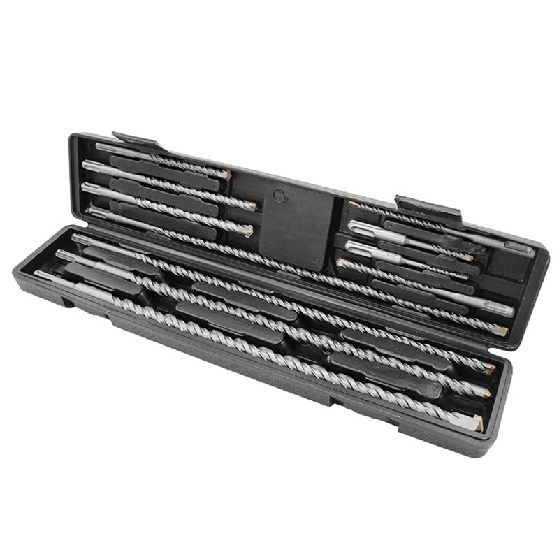 Promotion! 11Pcs SDS Electric Hammer Drill Bits YG8C Carbide Steel Flat Head Masonry Bit Set 10X160-20X45 |