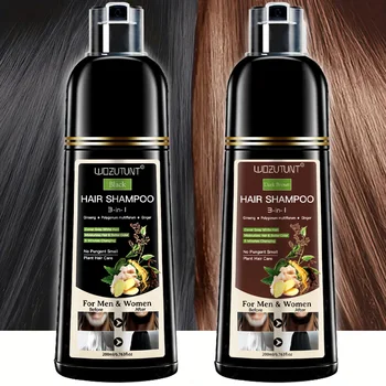 Shampoo colorante 3 in 1 Shampoo istantaneo per la copertura dei capelli grigi bianchi Shampoo per la colore dei capelli Cambio di 5 minuti Colore naturale a lunga durata Facile da usare