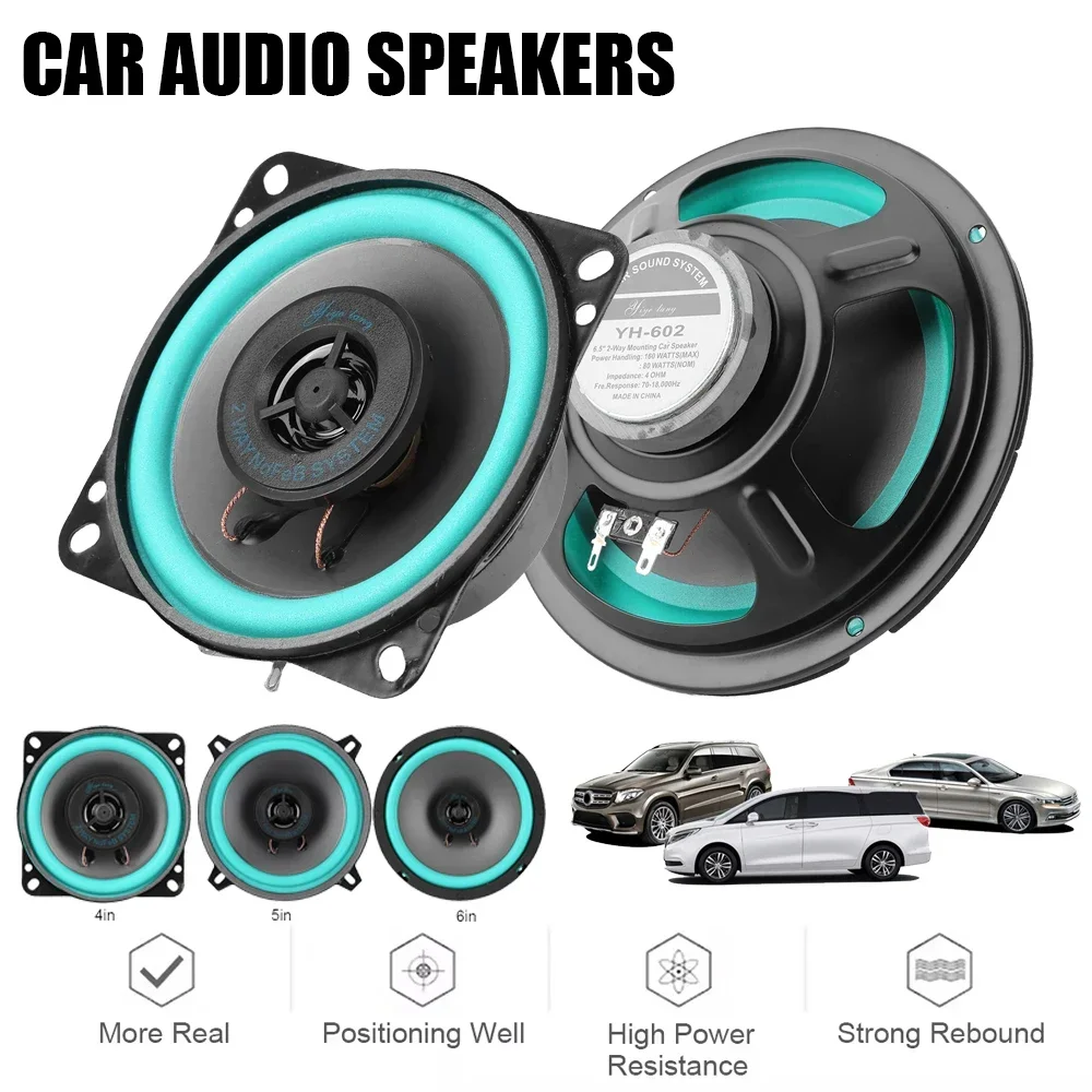 4/5/6 Inch Car Coaxial Speakers HiFi Car Door Subwoofer Universal Automotive Audio Music Full Range Truck Stereo Speaker