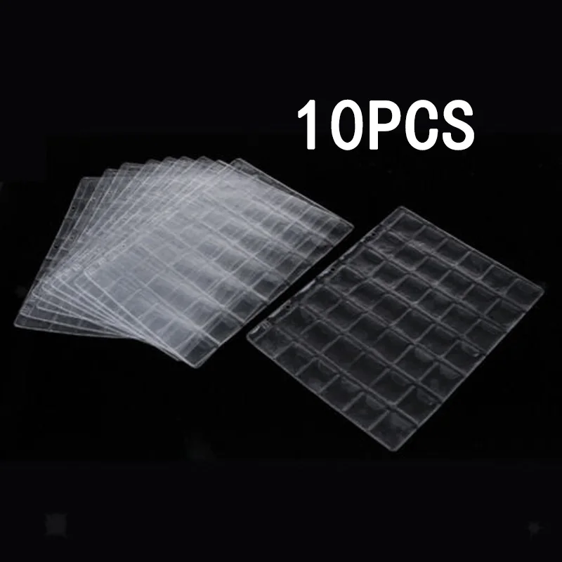10pcs Clear Plastic Coin Pocket Pages Protector Sheets Pitch 42 Pockets Coin Holder Album Protection Board Collection Container 6