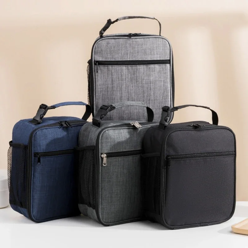 1Pcs Portable Oxford Cloth Square Lunch Bag Food Thermal Box Durable Waterproof Office Cooler Outdoor Picnic lunch bag lunch cooler bag