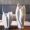 Ceramic Vase Irregular Pleated Scrub Ceramic Handicraft Flower Vase Floral Arrangement Accessories Terrarium Home Decoration 3