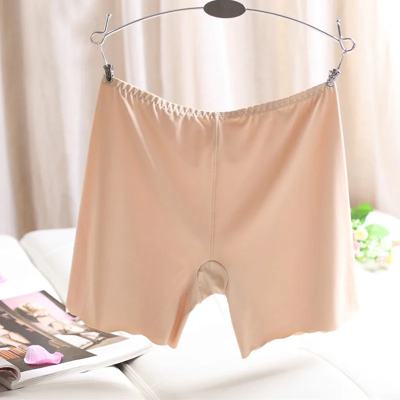 Safety Boxer Briefs Prevent Exposure Mid Waist Ice Silk Without Trace Leggings Women's Intimates