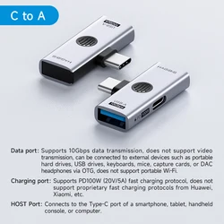 Hagibis Dual USB - C Adapter with 100W Charging & Headphone OTG Converter (C to A and PD)