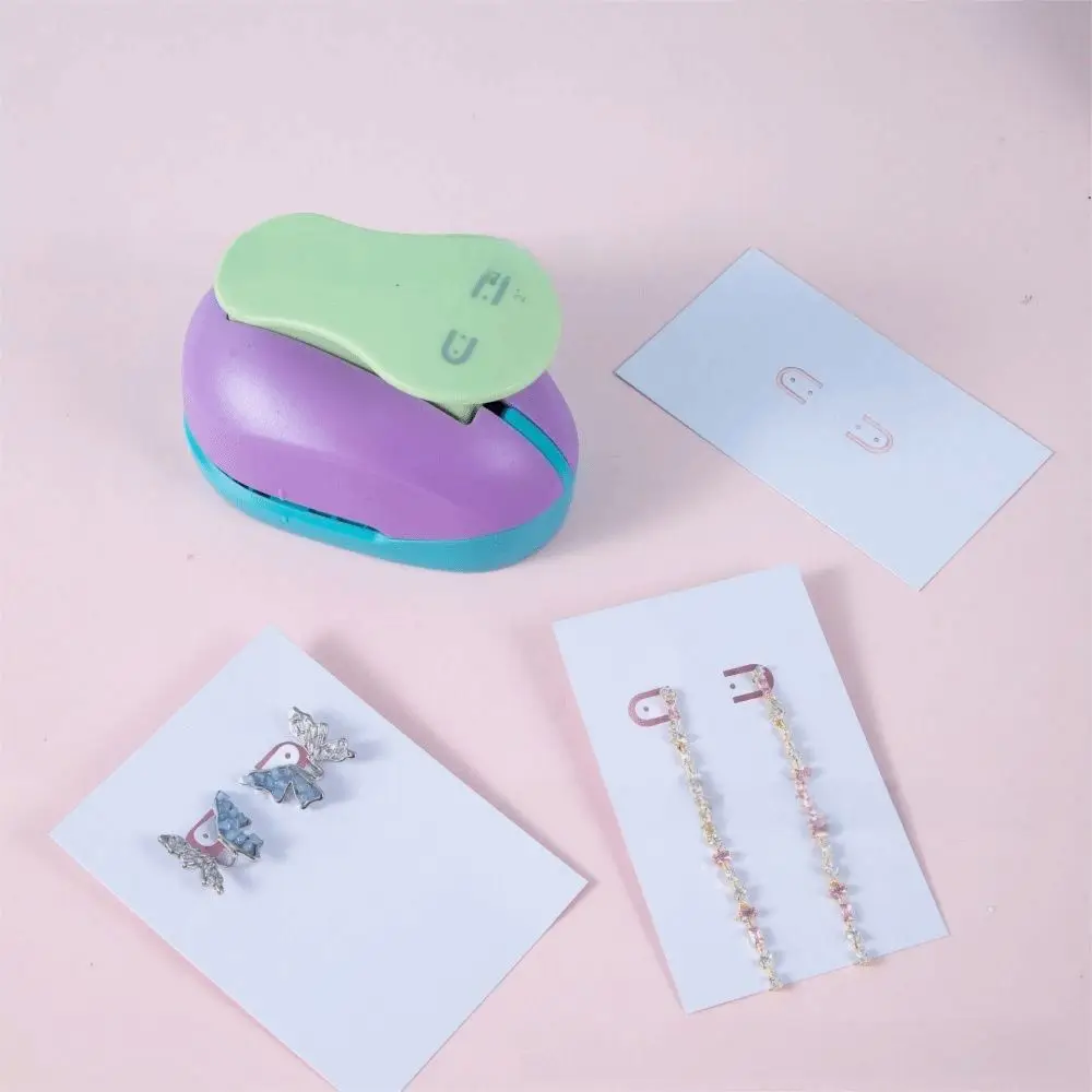 랜덤 컬러 귀걸이 카드 펀치 DIY 프로젝트 내구성 있는 목걸이 디스플레이 카드 펀치 스탬프 다양한 모양 다용도 기능