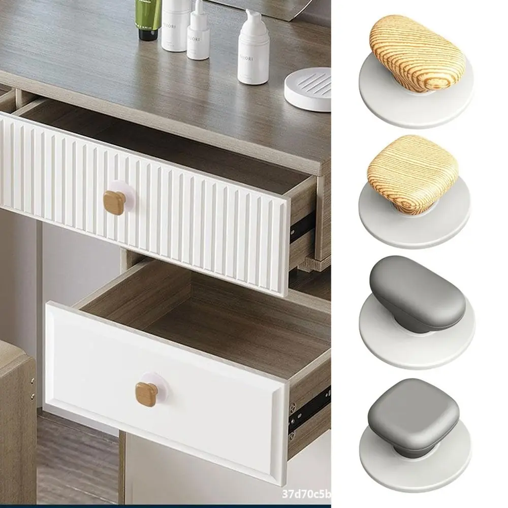 Description Picture 2 of itemNew ABS Wood Grain Door Knobs Wood Grain Multifunctional Cabinet Knobs Self-adhesive Hardware Door Knobs Handles Cabinet