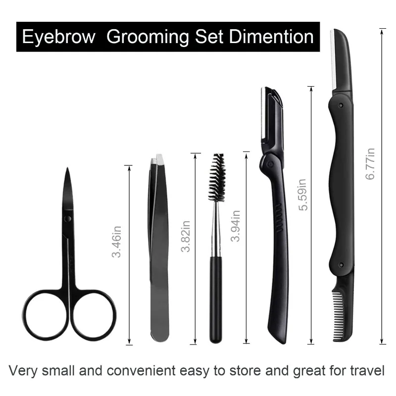 Eyebrow Trimmer Set Eyebrow Trimmer Eyebrow Razor Set Eyebrow Razor Eyebrow Scissors Eyebrow Trimmer Blade Eyebrow Tweezers Set Tweezers Set Eyebrow Razor Trimmer Kit Grooming Comb Tweezers Scissors Brush Beauty Tools for Women and Men