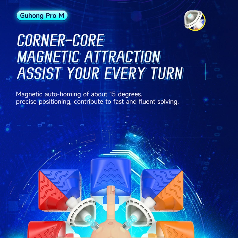 DaYan GuHong Pro M Maglev 3x3 Magic Cube PROM Magnetic Spring Magic Cube Puzzle Toys For Children Kids Gift Toy 4