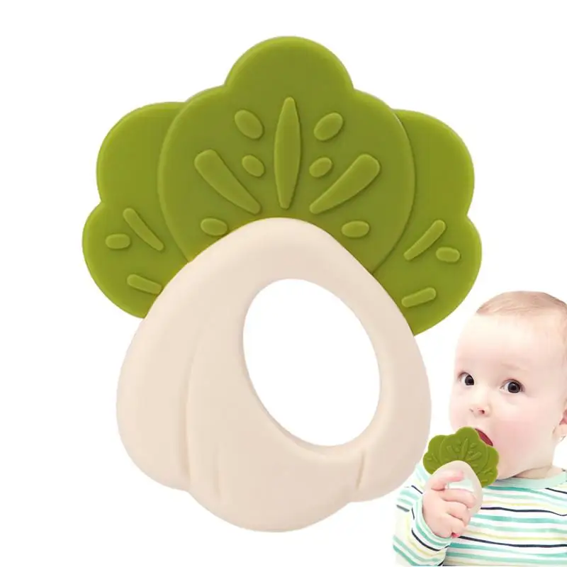 

Carrot Teether Cabbage Carrot Teething Toys Freezable 3D Cute Teether Toy Massaging Chew Toys Safe Vegetable Silicone Teethers