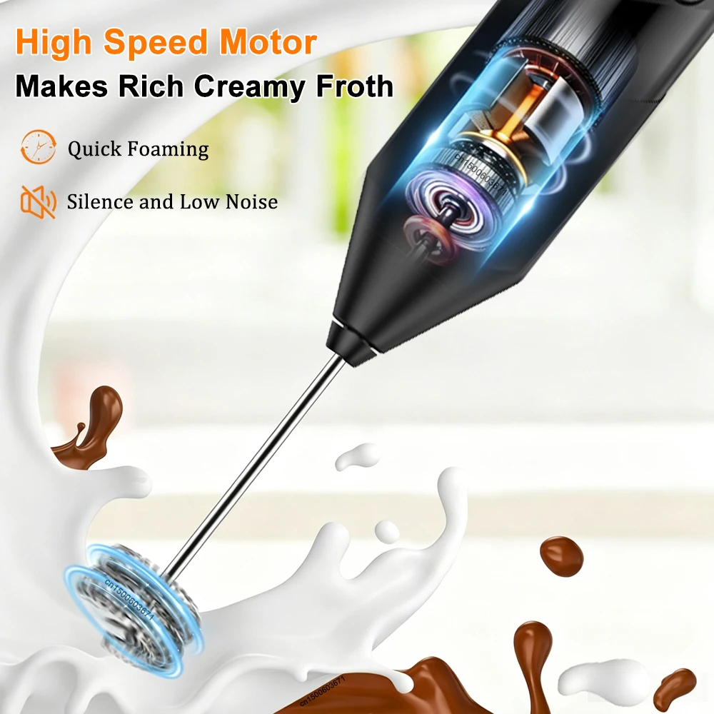 Wireless Electric Milk Frother and Foam Maker for Coffee, Lattes, Cappuccinos, Matcha, and More
