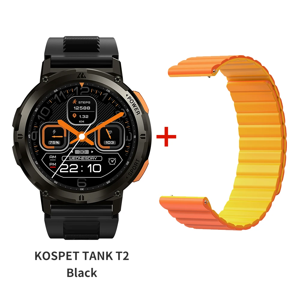 2024 Original KOSPET TANK T2 Smart Watch Men AOD Smartwatch Sport