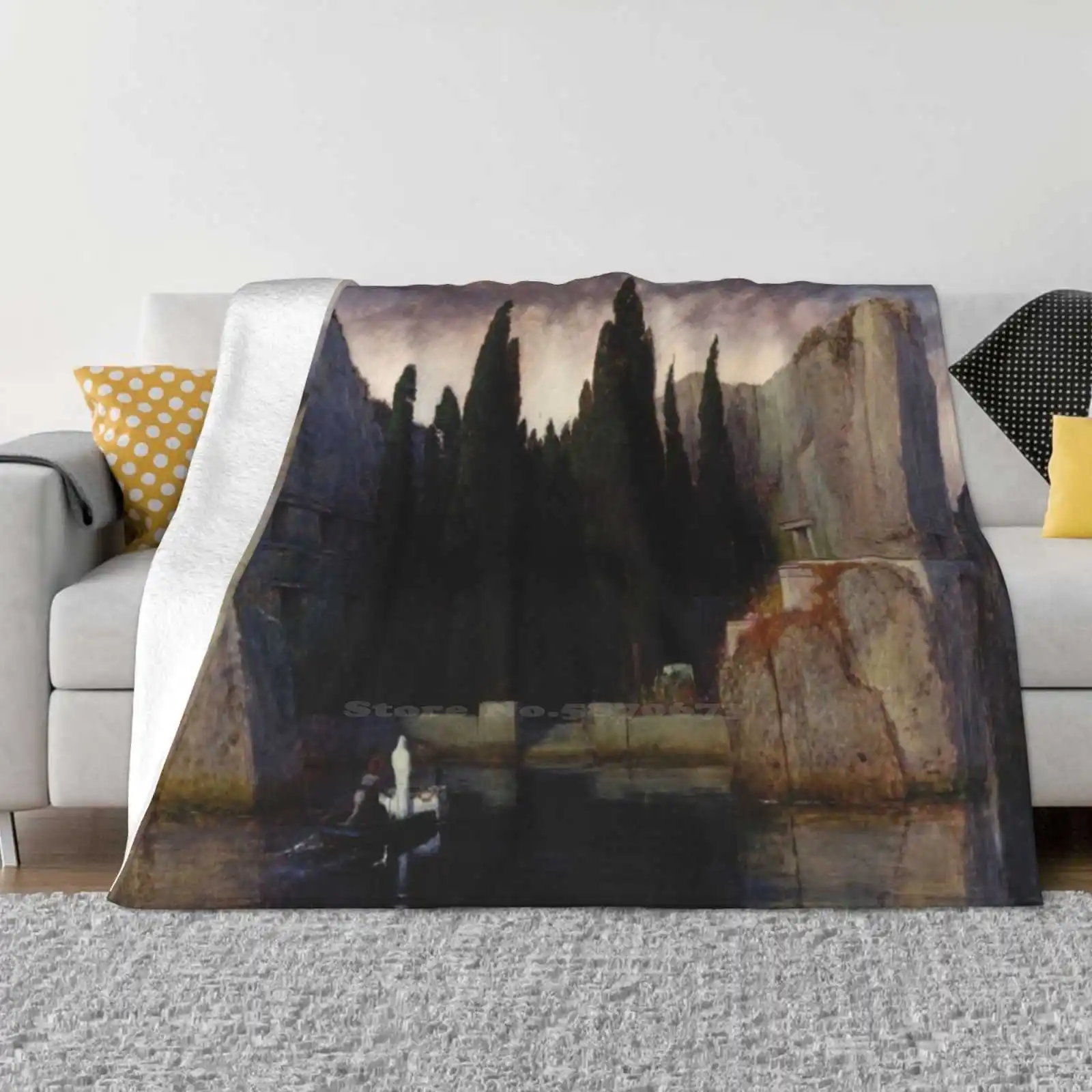 

Isle Of The Dead Third Version , 1883 By Arnold BCklin Four Seasons Comfortable Warm Soft Throw Blanket Arnold B  Cklin Isle