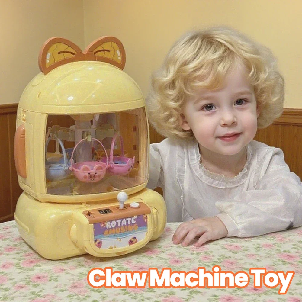 Mini Claw Machine Toy for Kids Portable Plush Doll Grabber Girl with Music Toy Crane Machine Party Game Children's 3 Years Gifts