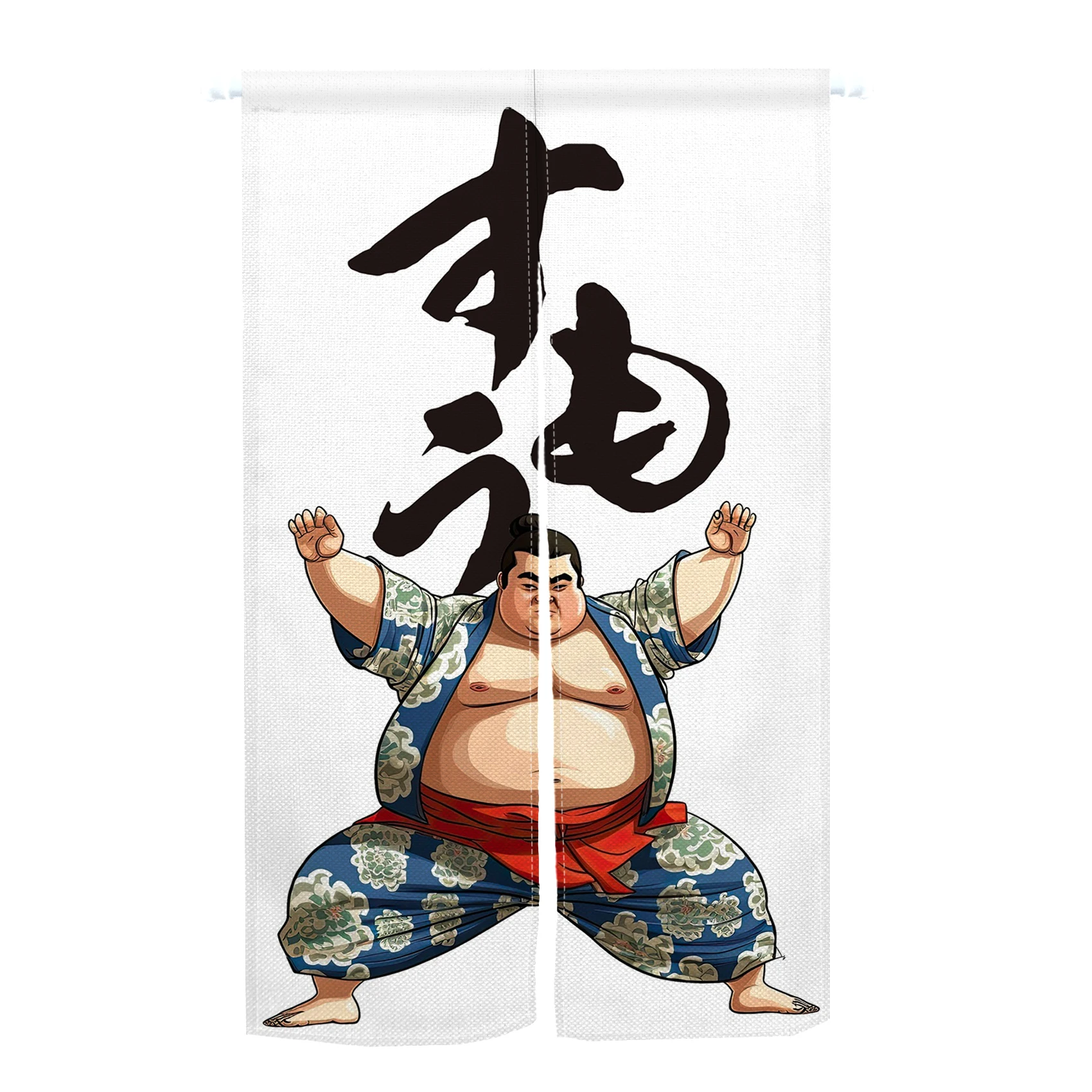 Japanese Sumo Noren Comics Sumo Door Curtain Dining Room Bedroom Printed Partition Kitchen Entrance Drape Hanging Half-curtains 2
