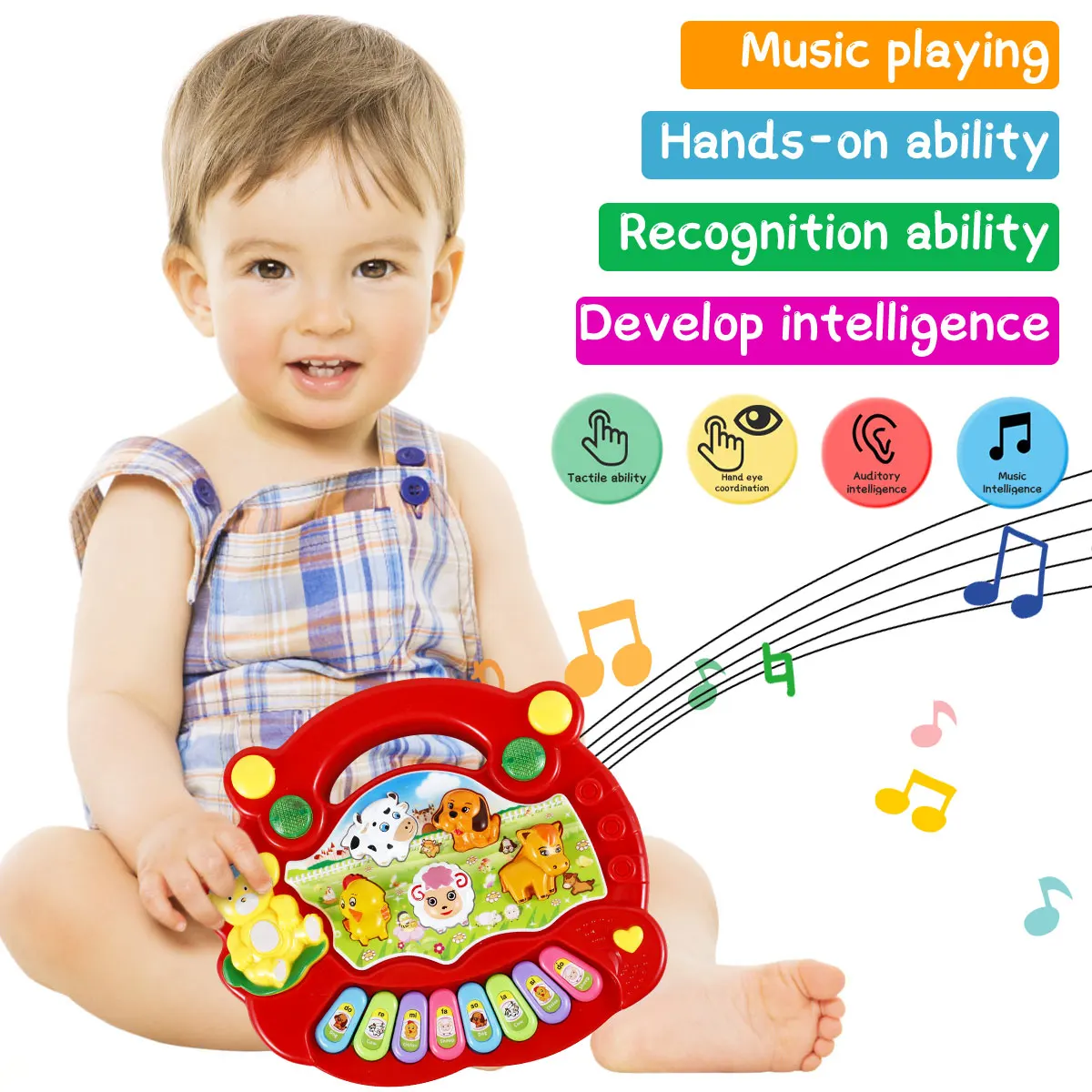 Baby Piano Toy Music Baby Toys Early Learning Educational Animal Farm Piano Keyboard Infant Toys Girl Toy
