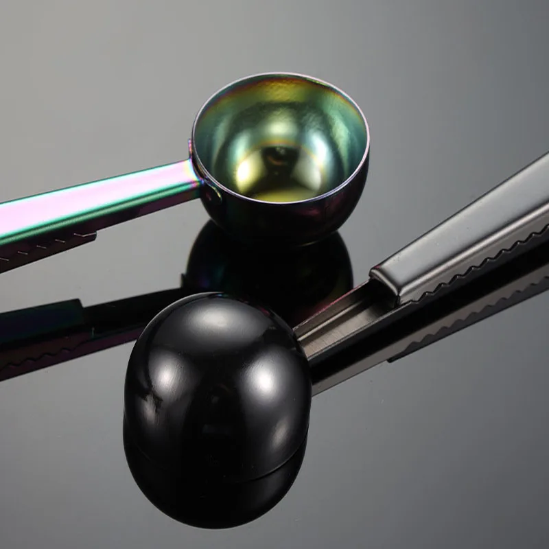 مغرفة قهوة من الفولاذ المقاوم للصدأ مع مشبك