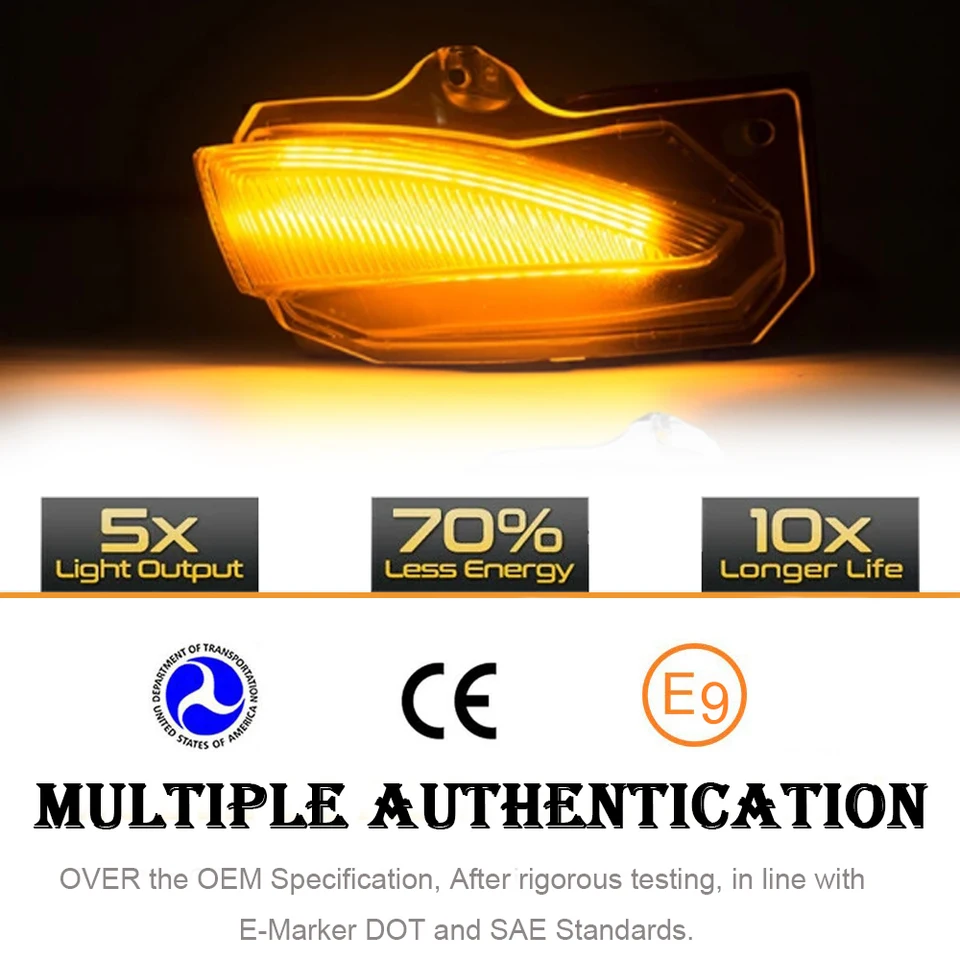 Dynamic LED Turn Signal Rear View Mirror Side Mirror