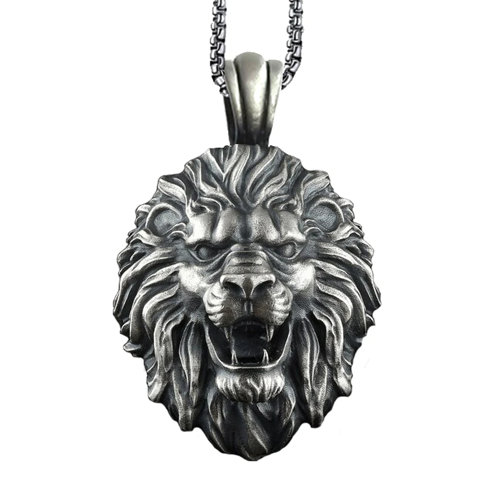 

Wolf/Lion/Dragon /Eagle/Bull/Rhino Necklace For Men Gothic Punk Biker Animal Pendant Jewelry 60cm Stainless Steel Chain