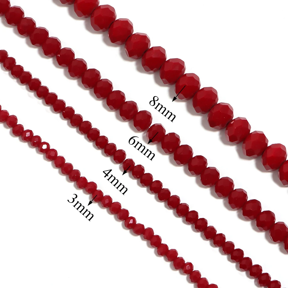 Round Faceted Colorful Glass Beads for Jewelry Making and DIY Projects
