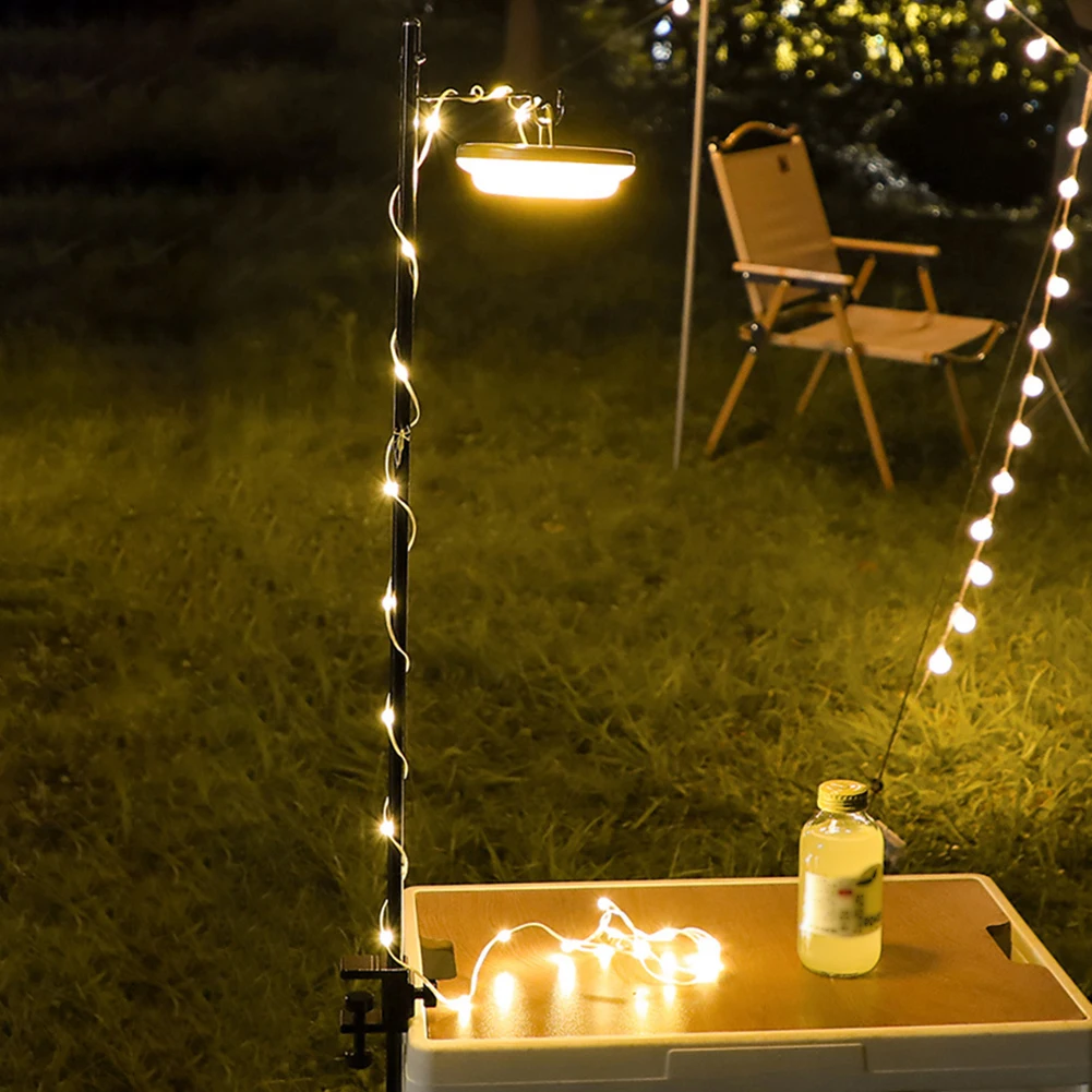 10M Camping String Lights USB Rechargeable Outdoor String Lights Portable Camping 5 Modes Stable Tent