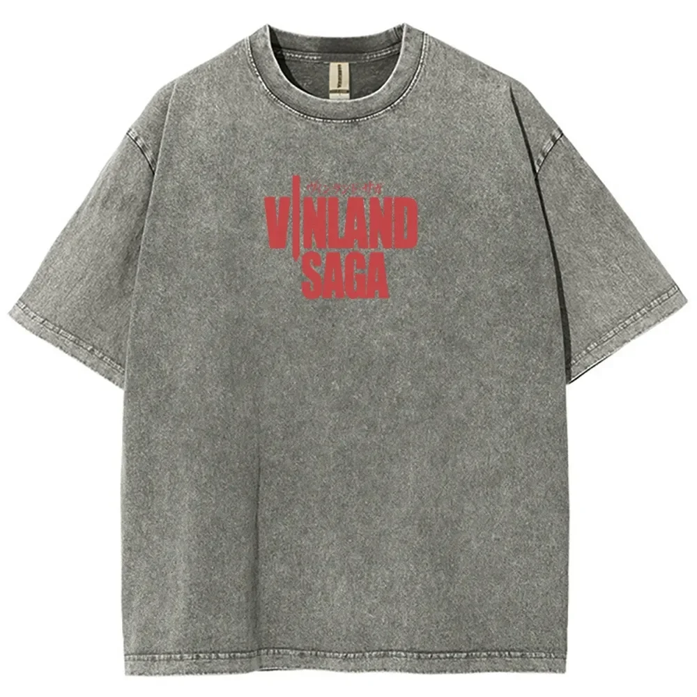 Vinland Saga A True Warrior Retro Washed Anime Print Cotton T-Shirt