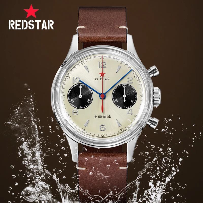 RED STAR Vintage Men's 1963 Chronograph 21 Zuan Hand Winding Watch