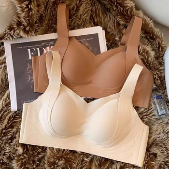 Intimo sexy senza cuciture per sollevamento Seni piccoli da donna che raccoglie senza anello in acciaio Reggiseno da donna regolabile con supporto superiore 1