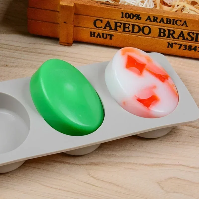 Concise Design Soaps Molds 3D Handmade Creative Moulds Oval Round Square Cake Chocolate Silicone Mold Home Kitchen Accessories
