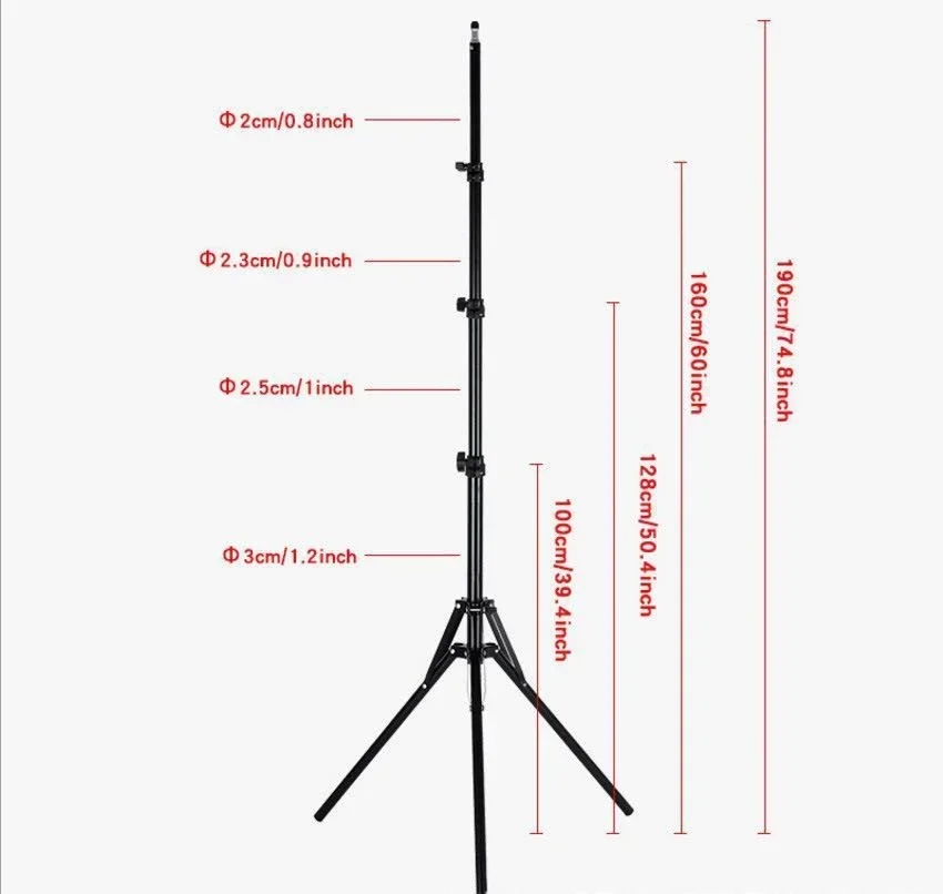Photography Light Bracket Anti-folding 1.6m Portable Photography Live Light Bracket Ring Bold Anti-folding Tripod