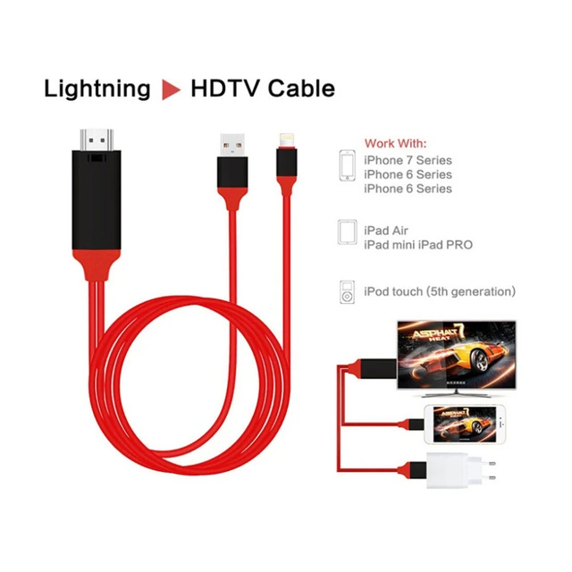 Adaptateur AV numérique 8 broches pour câble Lightning vers HDMI