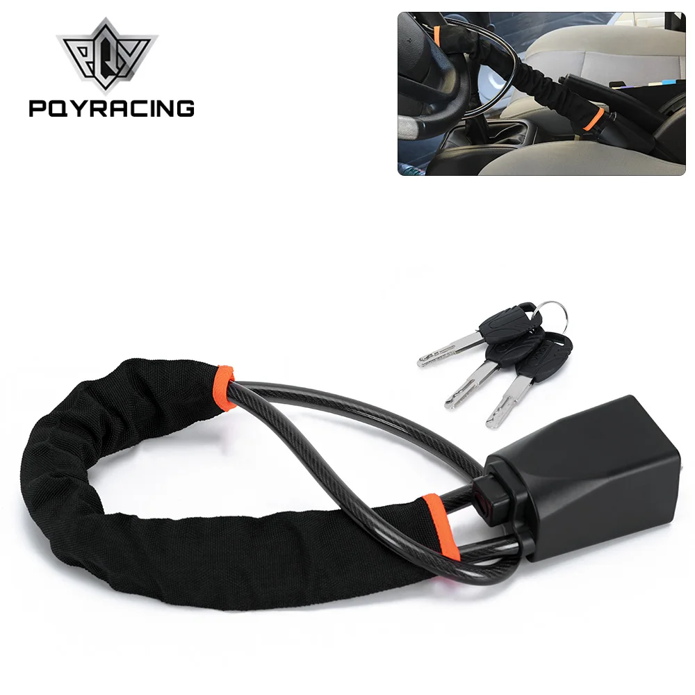 Steering Wheel Lock Car Steering Wheel Steel Lock Seat Belt Anti-theft Lock 2 Keys Fits Most Cars SUV