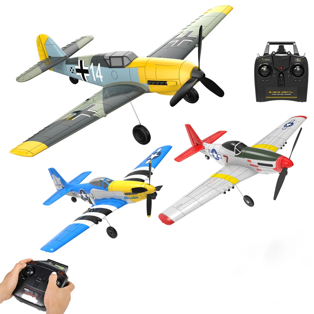 

RC Airplane 4CH One-key Aerobatic Plane Aircraft Xpilot Stabilization System EPP 400mm Toy Gift P51D F4U BF-109 P40 Spitfire