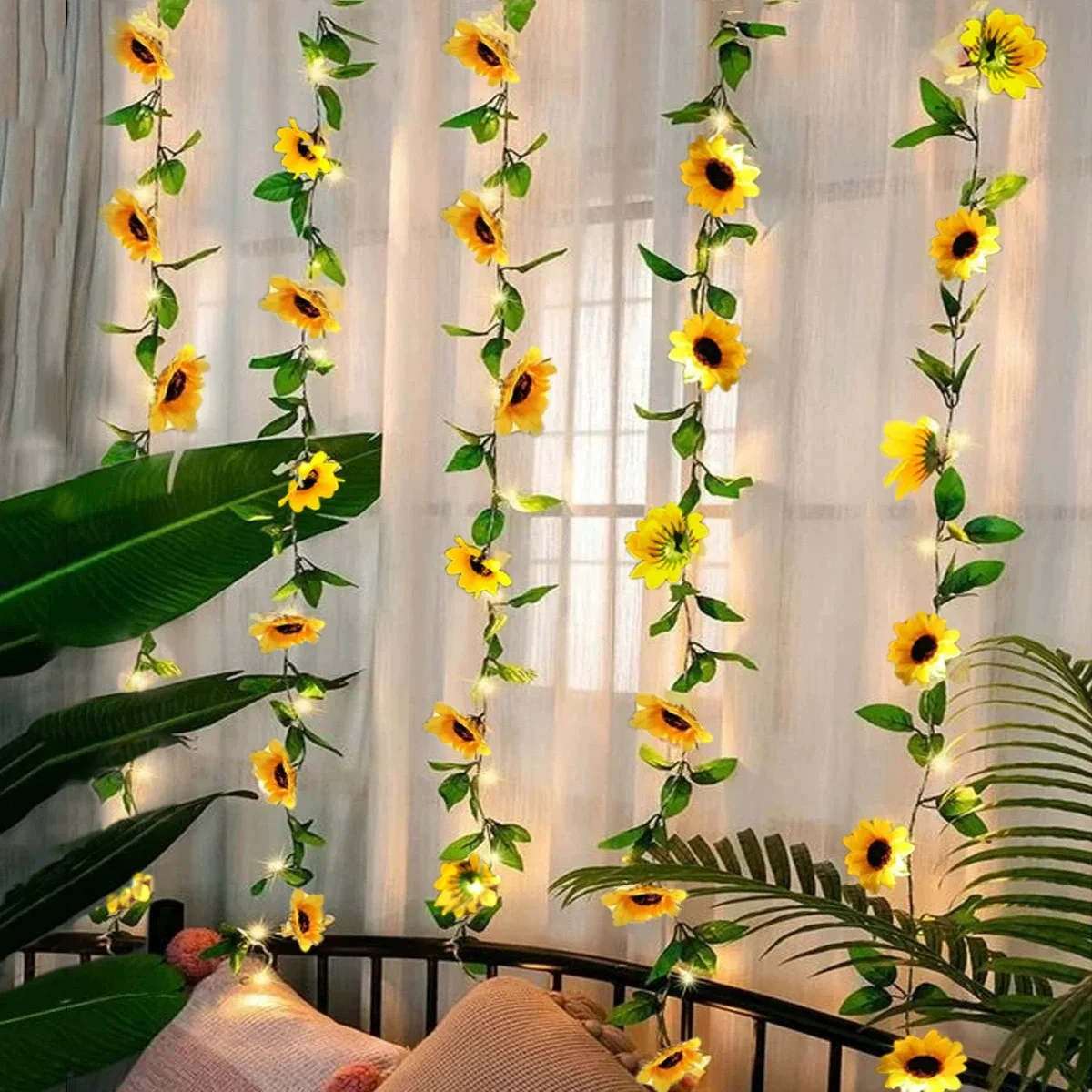 Flower Green Leaf String Lights 2M-10M Artificial Ivy Vine Fairy Light Wedding Party Decoration Christmas Home Room Wall Plant led string lights decorative lights string lights led fairy lights