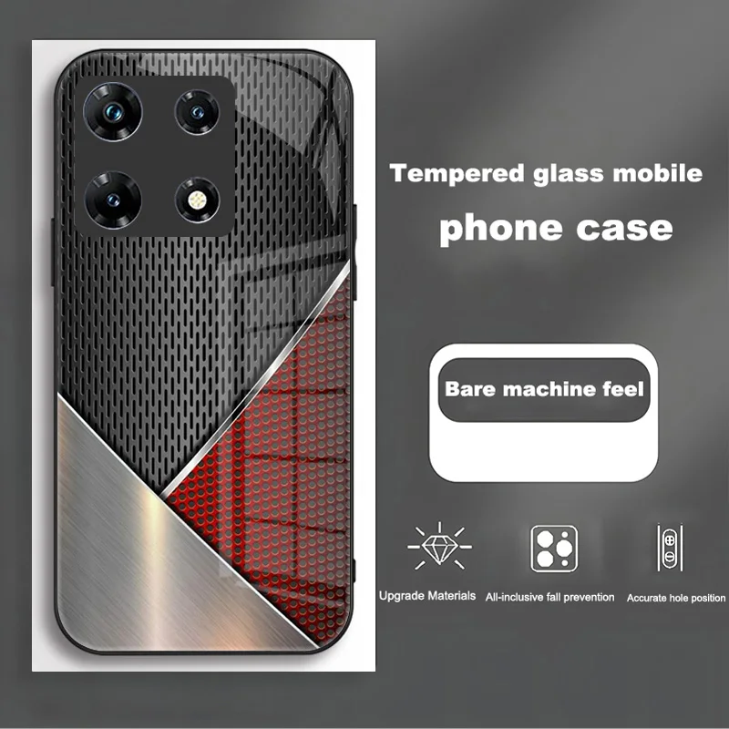Luxury Shockproof Tempered Glass Phone Case Cover
